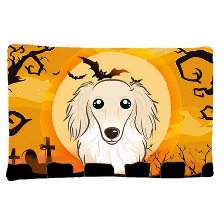 Carolines Treasures Halloween Longhair Creme Dachshund Fabric Standard Pillowcase BB1770PILLOWCASE